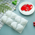 silicone 8-hole heart cake mold